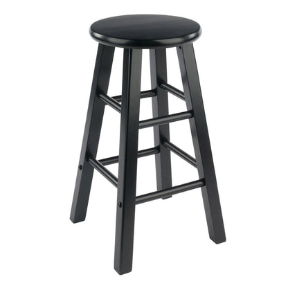 Black Wooden Barstools – Set of 2 Stools for Kitchen Counter or Bar