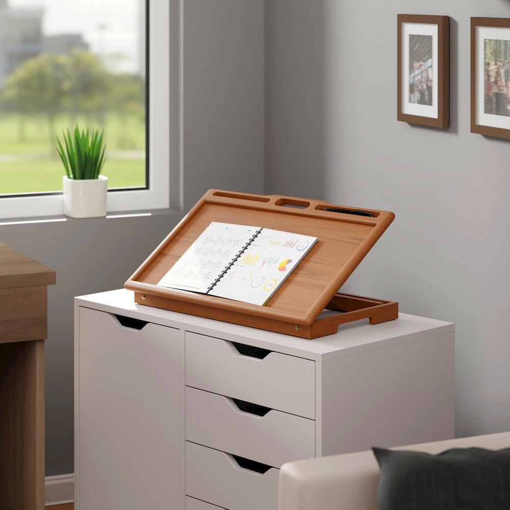 Arlo Breakfast Tray with Flip Top, Teak