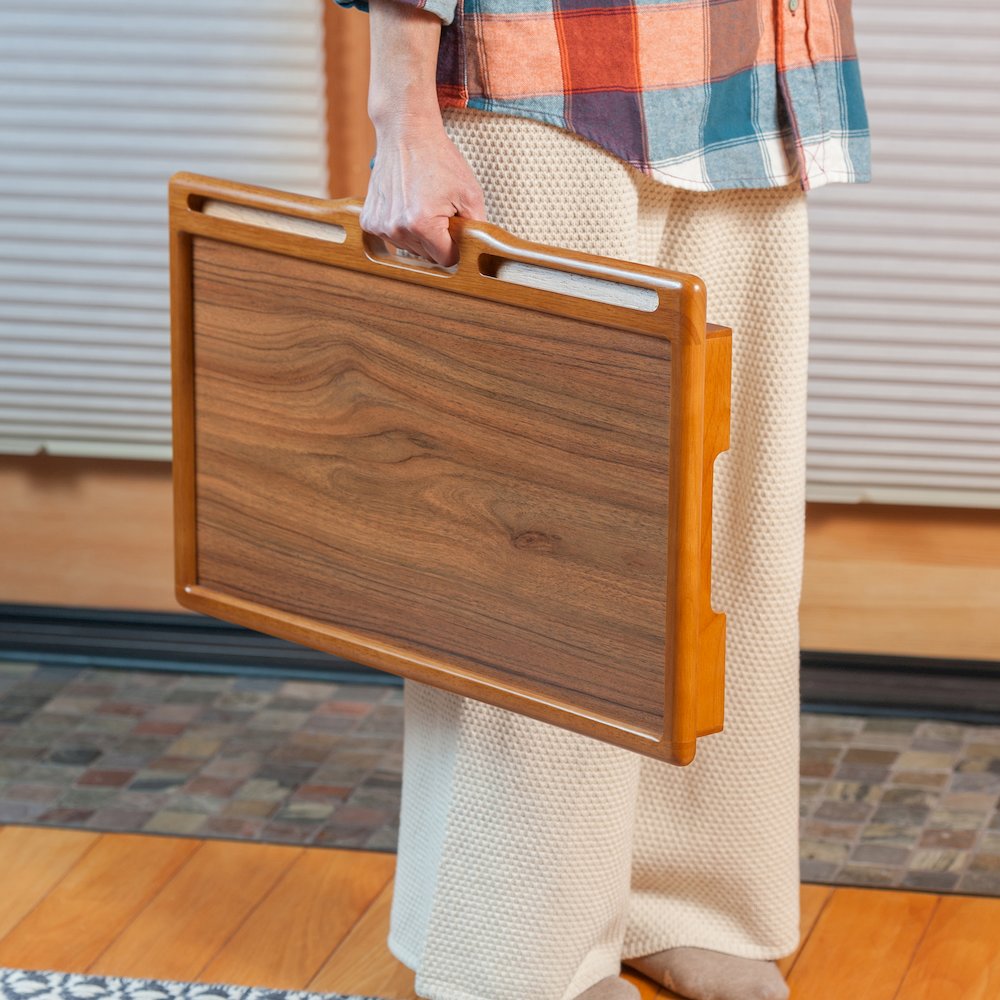 Arlo Breakfast Tray with Flip Top, Teak