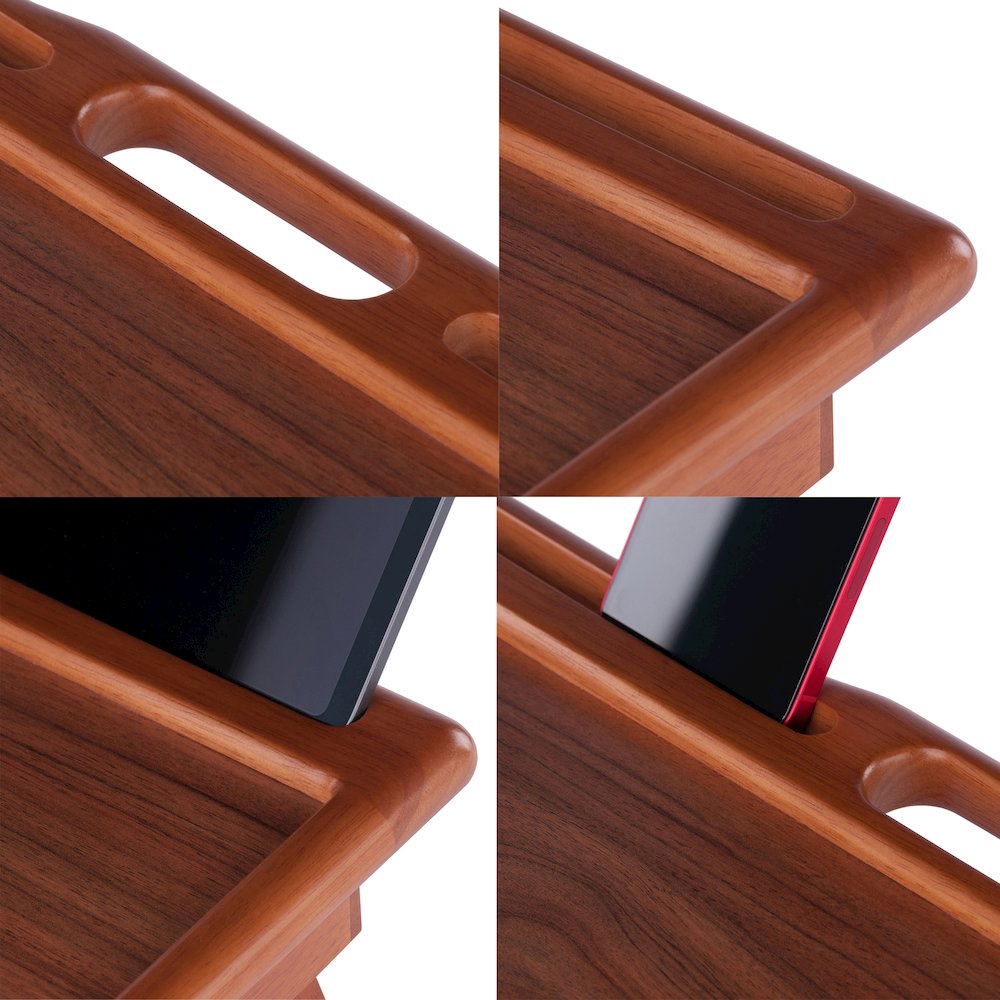 Arlo Breakfast Tray with Flip Top, Teak