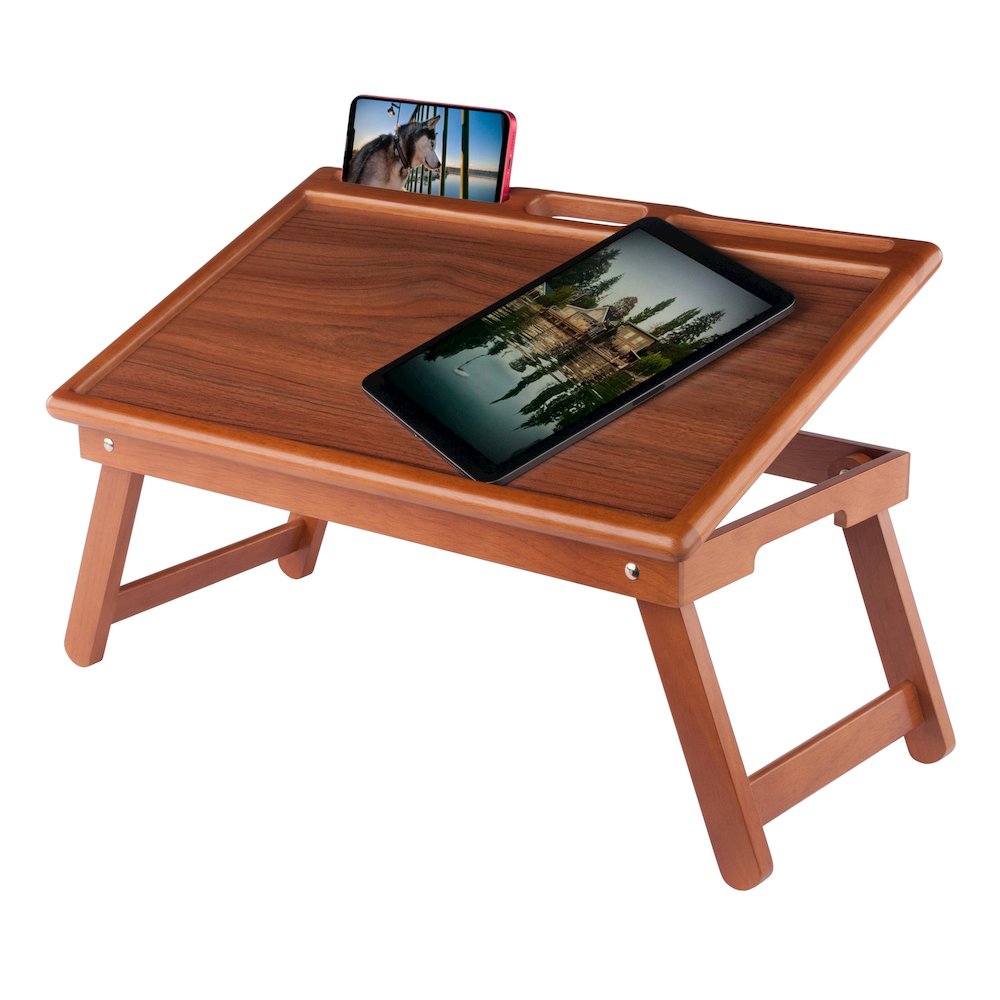 Arlo Breakfast Tray with Flip Top, Teak