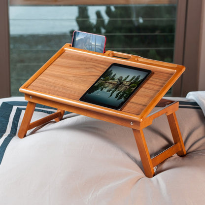 Arlo Breakfast Tray with Flip Top, Teak