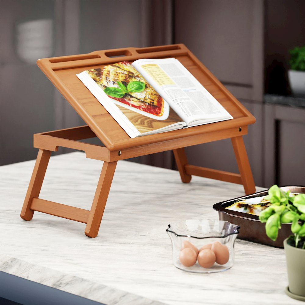 Arlo Breakfast Tray with Flip Top, Teak