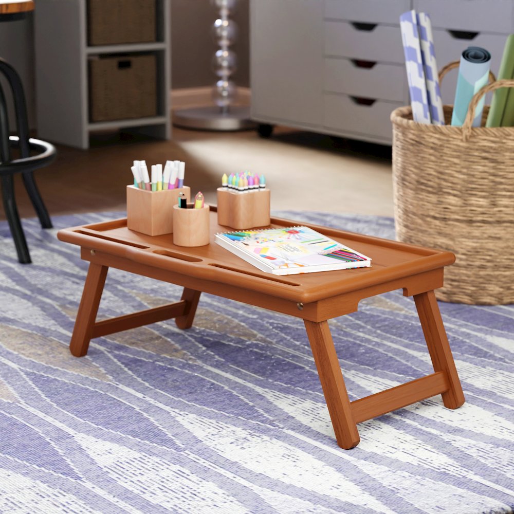 Arlo Breakfast Tray with Flip Top, Teak