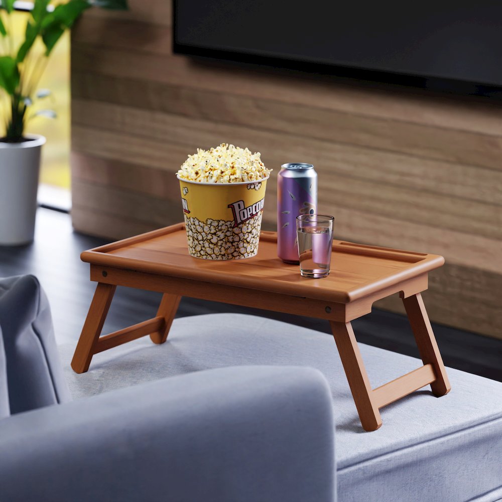 Arlo Breakfast Tray with Flip Top, Teak