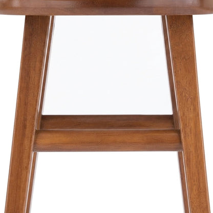 Solid Wood Backless Counter Stool Set, Traditional Tall Bar Stools, Teak