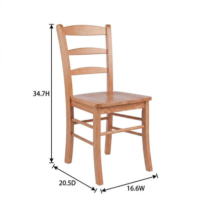 Solid Wood Ladder-Back Dining Chair for Kitchen and Dining Room, Light Oak