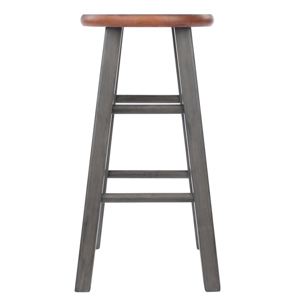 Ivy Counter Stool 24", Rustic Teak / Gray Finish