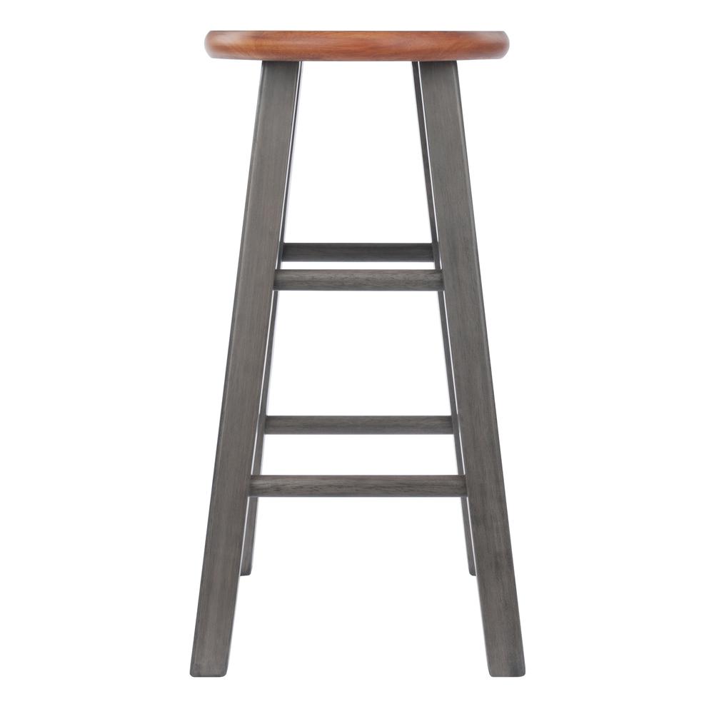 Ivy Counter Stool 24", Rustic Teak / Gray Finish