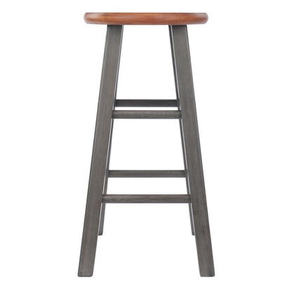 Ivy Counter Stool 24", Rustic Teak / Gray Finish