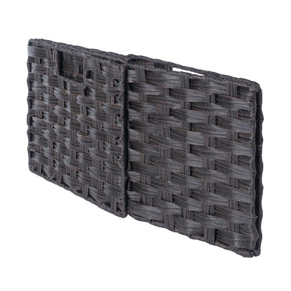 Melanie 3-Pc Woven Fiber Basket Set, Foldable, Chocolate