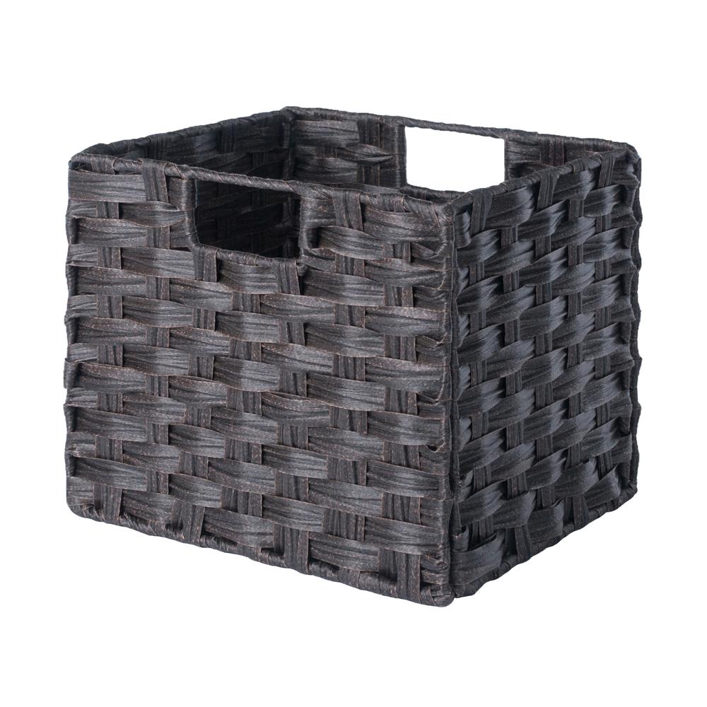 Melanie 3-Pc Woven Fiber Basket Set, Foldable, Chocolate