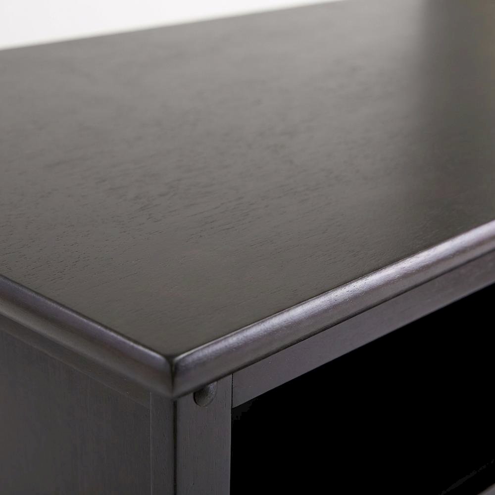 Dark Espresso TV Stand with Solid Wood Construction and Transitional Style