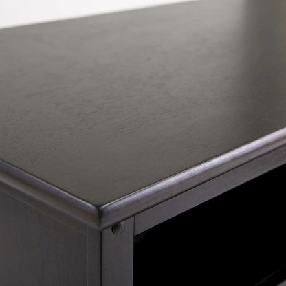 Dark Espresso TV Stand with Solid Wood Construction and Transitional Style