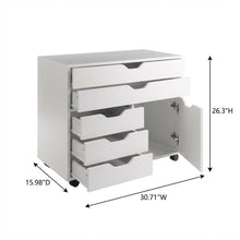 White Office Storage Cabinet With Drawers, Storage Cabinet On Wheels