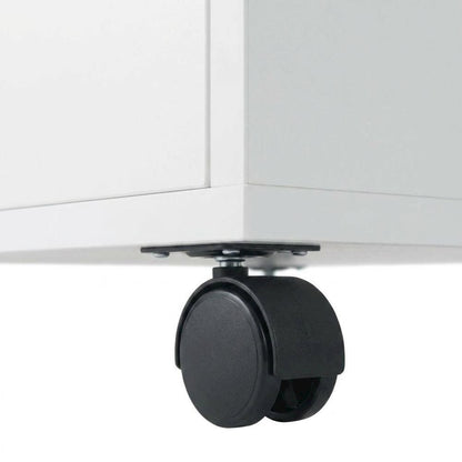 White Mobile Storage Cabinet, Composite Wood Rolling Pantry