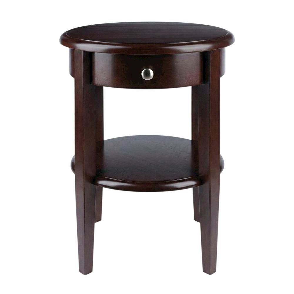 Farmhouse  Solid Wood End Table With Drawer For Living Room