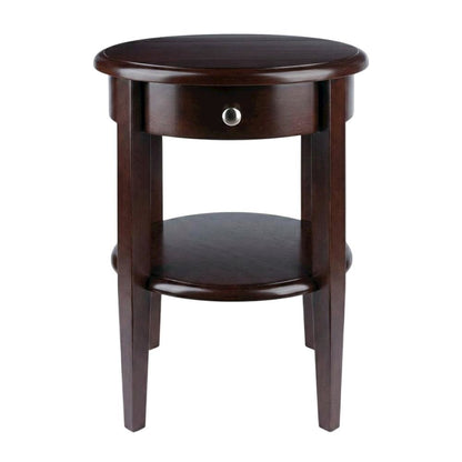 Farmhouse  Solid Wood End Table With Drawer For Living Room