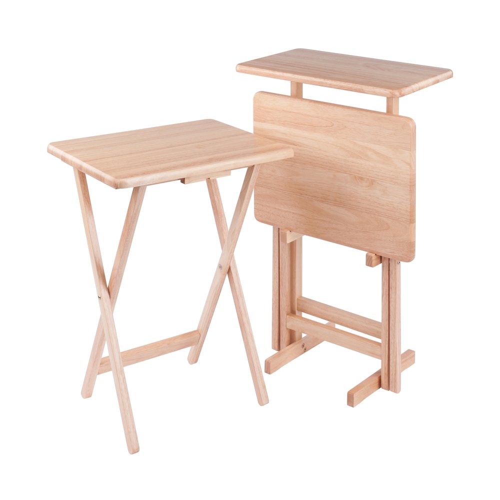 Riley 3-Pc Set Snack Table, Natural Finish