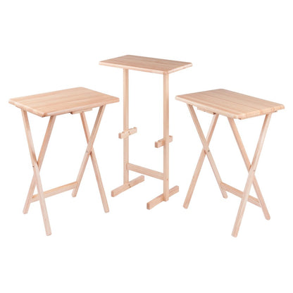 Riley 3-Pc Set Snack Table, Natural Finish