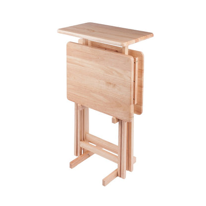 Riley 3-Pc Set Snack Table, Natural Finish