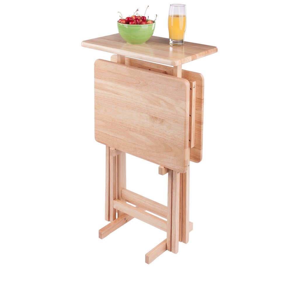 Riley 3-Pc Set Snack Table, Natural Finish