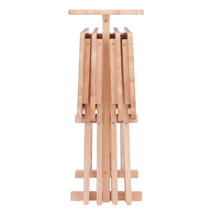 Riley 5-Pc Set Snack Table, Natural Finish