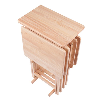 Riley 5-Pc Set Snack Table, Natural Finish