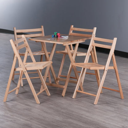 Delaney 5-PC Set, Folding Table and Chairs, Natural