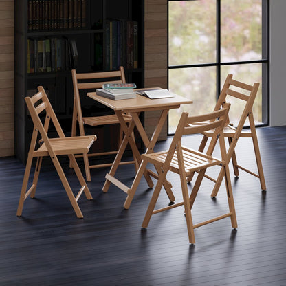 Delaney 5-PC Set, Folding Table and Chairs, Natural