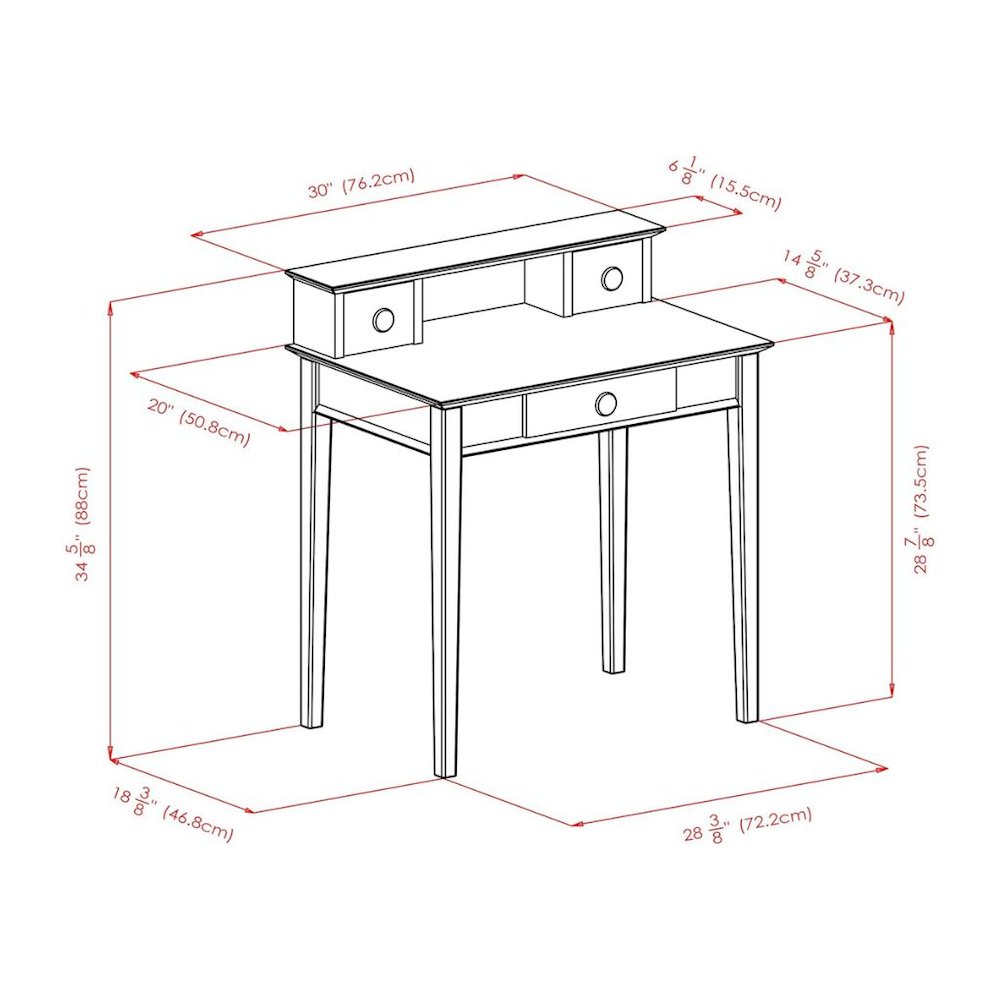 Solid Wood Computer Desk With Hutch, Honey Brown Art Desk With Storage