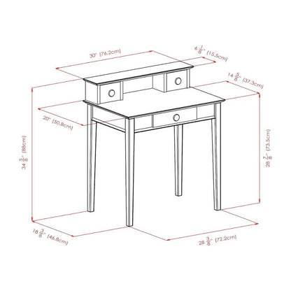 Solid Wood Computer Desk With Hutch, Honey Brown Art Desk With Storage