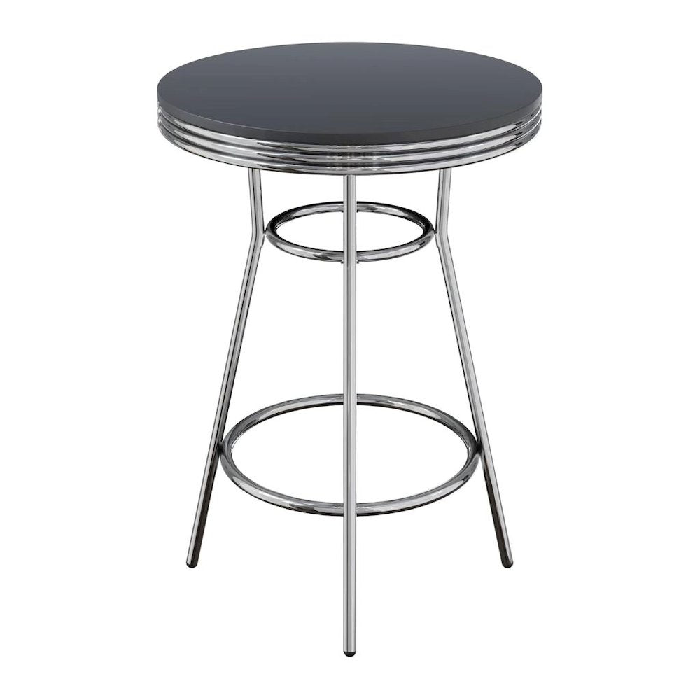 Metal Bar Table And Stools Set With Swivel Chairs, Retro Pub Dining Set