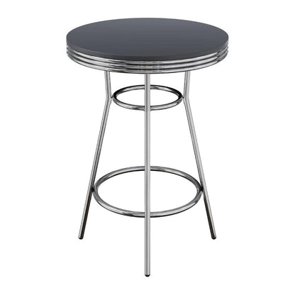 Metal Bar Table And Stools Set With Swivel Chairs, Retro Pub Dining Set