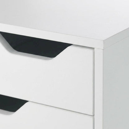White Mobile Storage Cabinet, Composite Wood Rolling Pantry