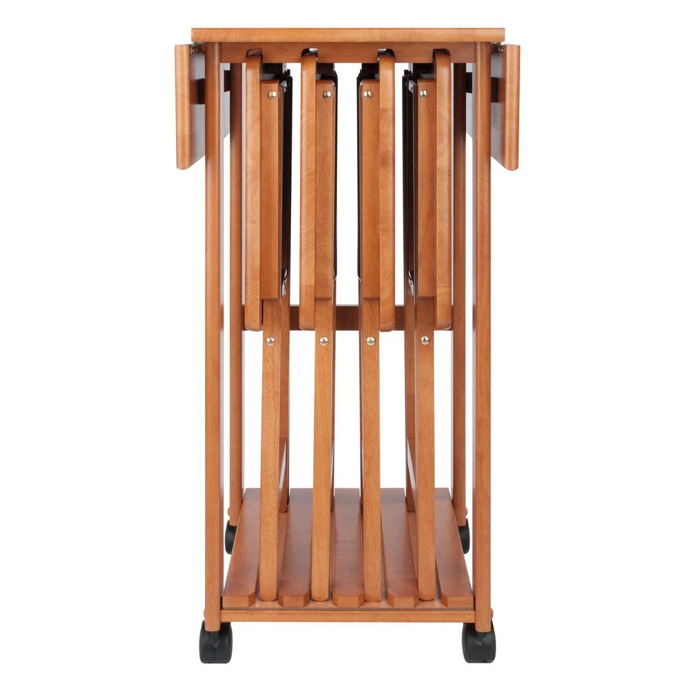 Teak Folding TV Tray Set – Small Sofa Tables for Living Room & Dining