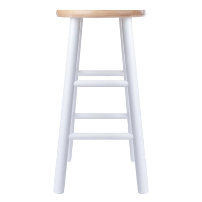 Huxton 2-Pc Counter Stools, 24", Natural & White