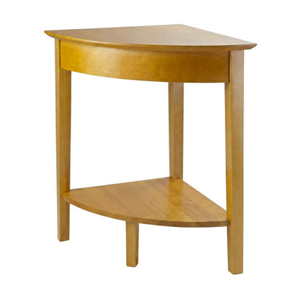Honey Corner Table with Solid and Composite Wood Finish for Modern Workspaces