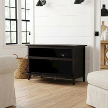 Dark Espresso TV Stand with Transitional Style and Solid Wood Finish