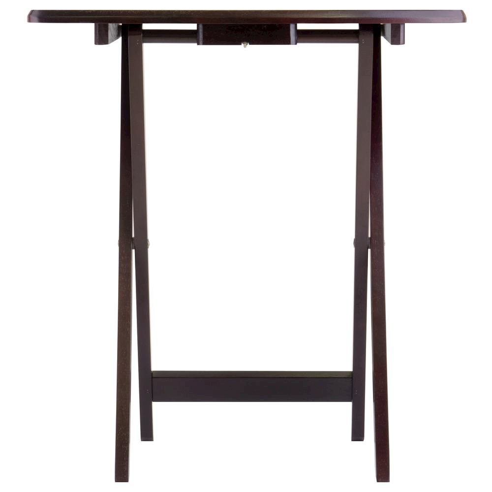 Espresso Oversized Snack Tables – Sturdy Wooden TV Trays with Stand