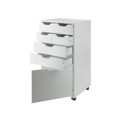 Halifax Bins & Drawers Multi-Storage Tall Mobile Cabinet, White