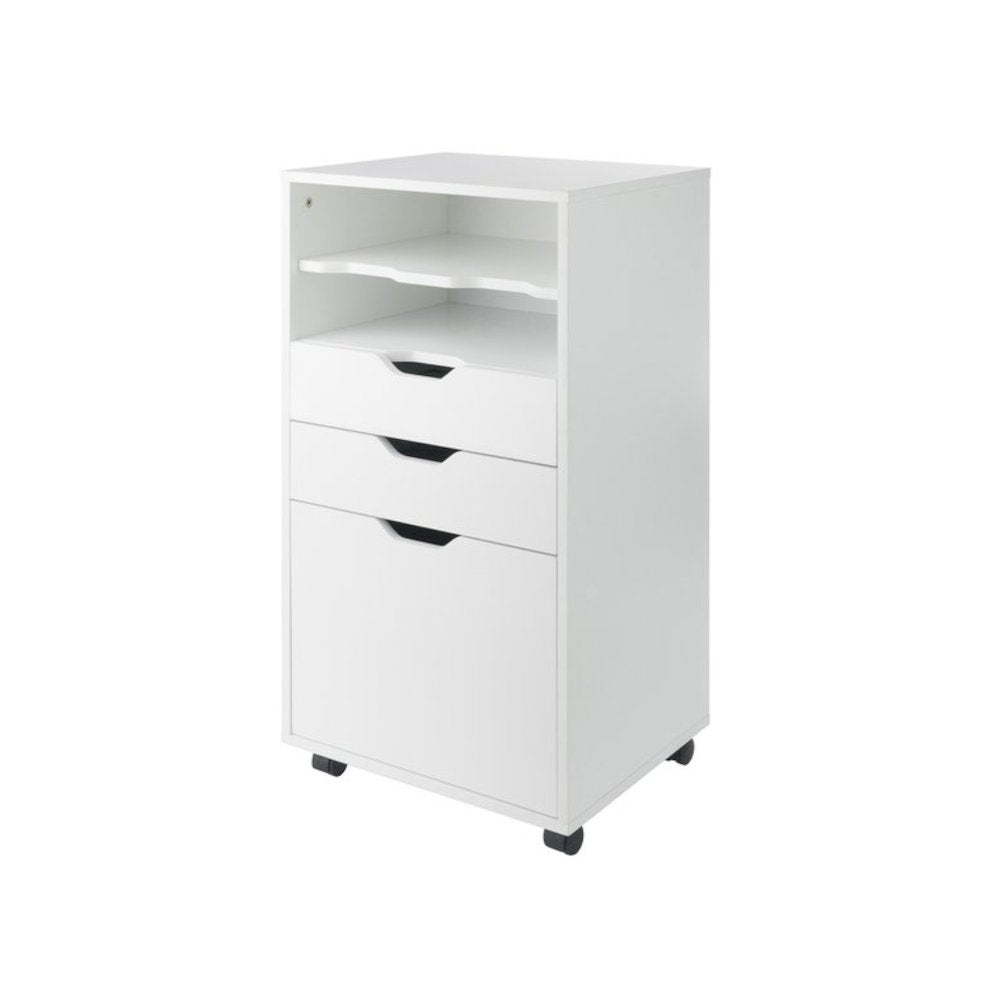 Halifax Bins & Drawers Multi-Storage Tall Mobile Cabinet, White