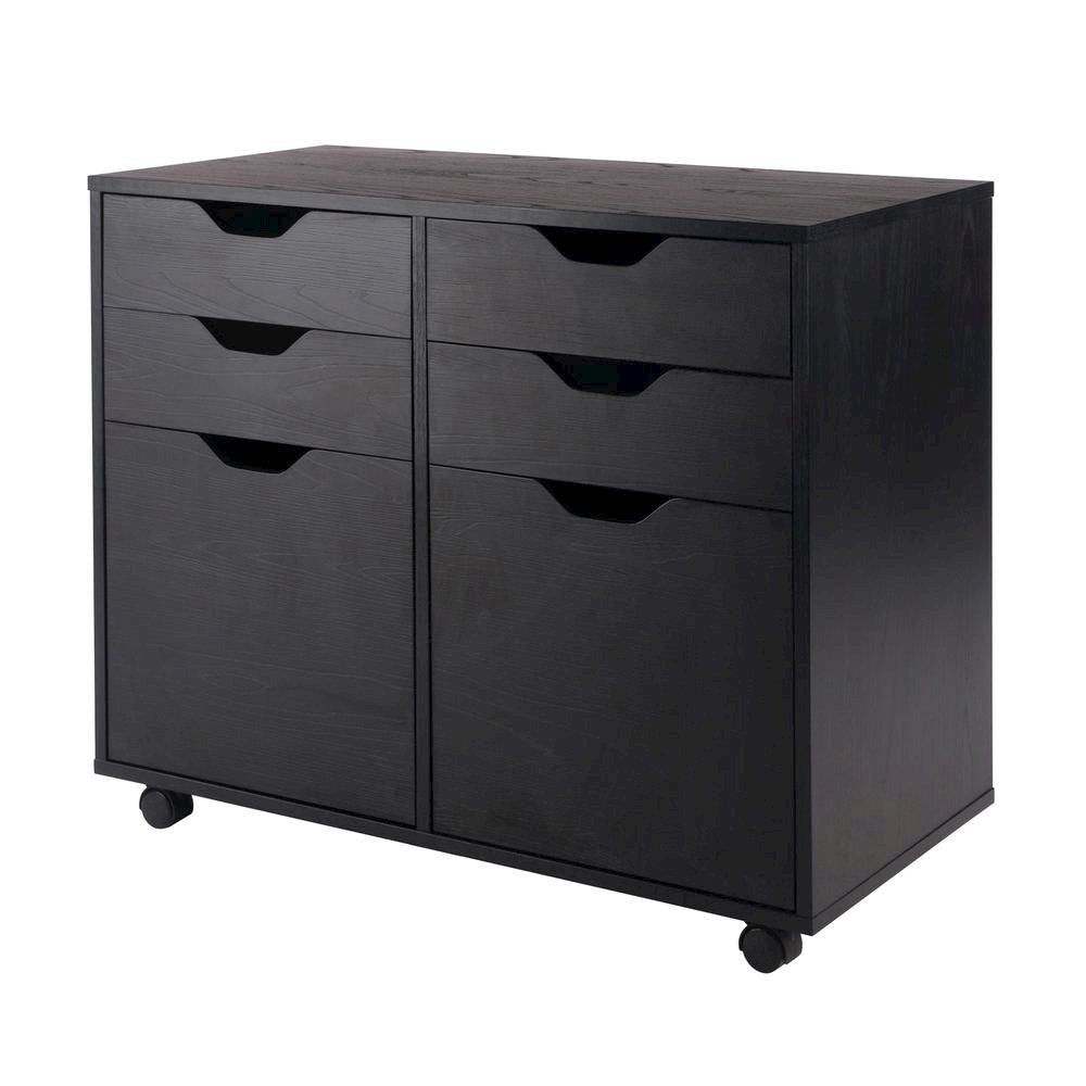 Home Office Cabinet with Drawers, Rolling File Cabinet for Home Office, Black