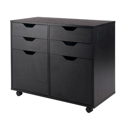 Home Office Cabinet with Drawers, Rolling File Cabinet for Home Office, Black