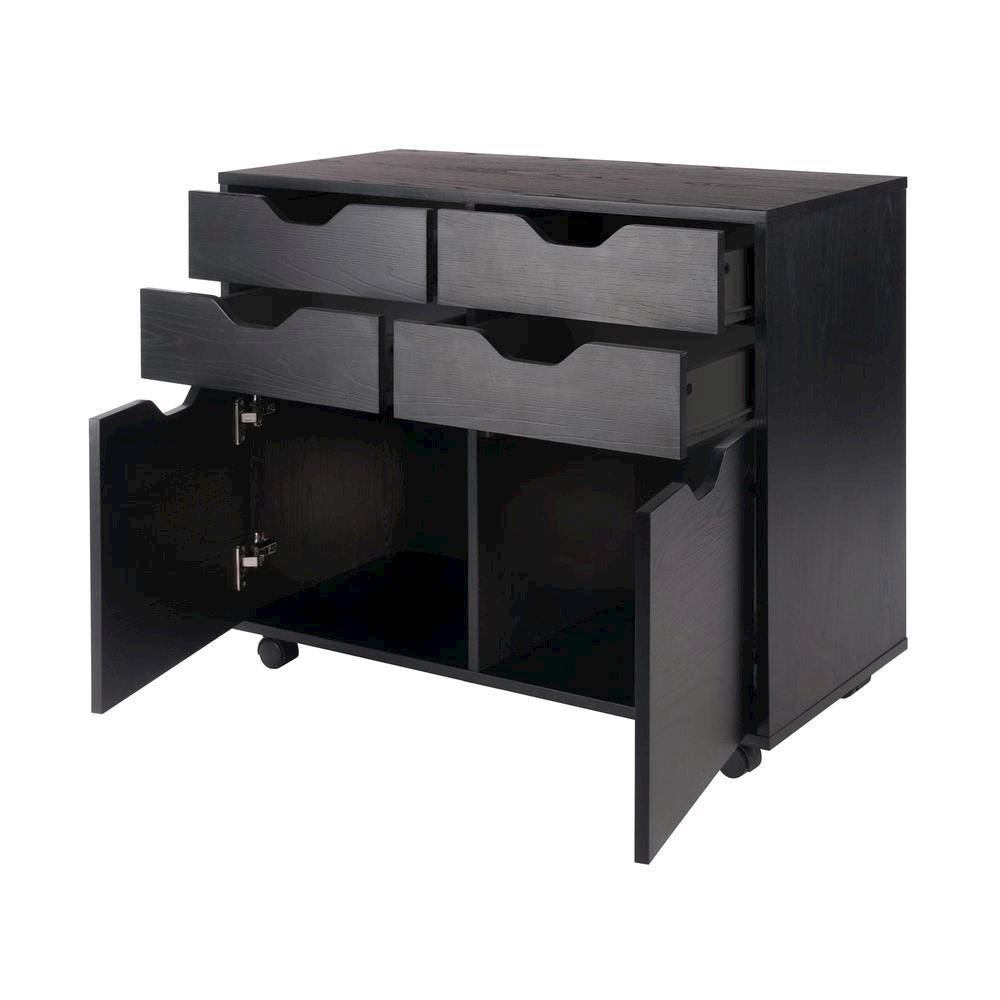 Home Office Cabinet with Drawers, Rolling File Cabinet for Home Office, Black