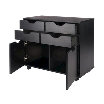Home Office Cabinet with Drawers, Rolling File Cabinet for Home Office, Black