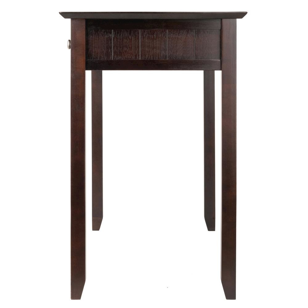 Writing Desk, Coffee Wainscoting, Beveled Top, Three Drawers