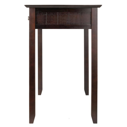 Writing Desk, Coffee Wainscoting, Beveled Top, Three Drawers