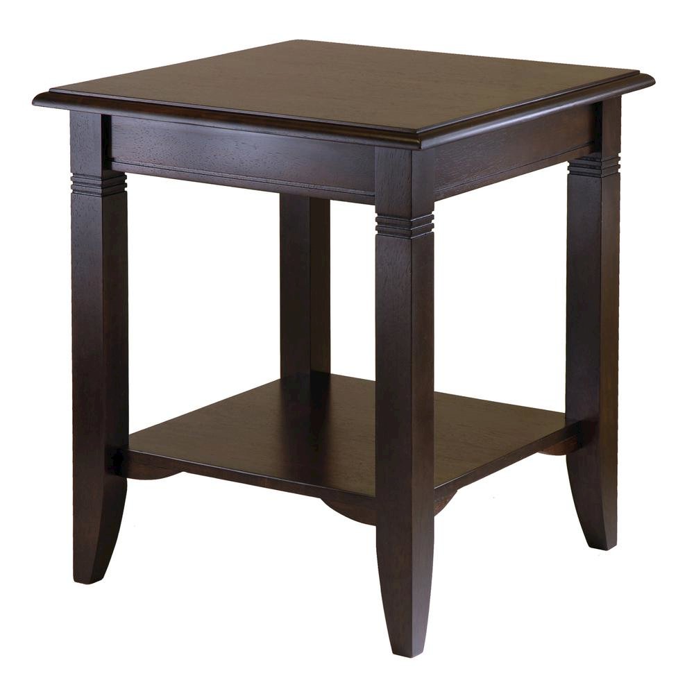 Rustic Living Room End Table Solid Wood Square End Table With Lower Shelf