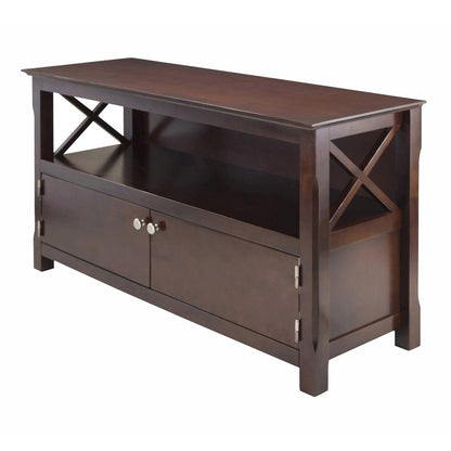 Black TV Stand with Spacious Storage and Modern Design